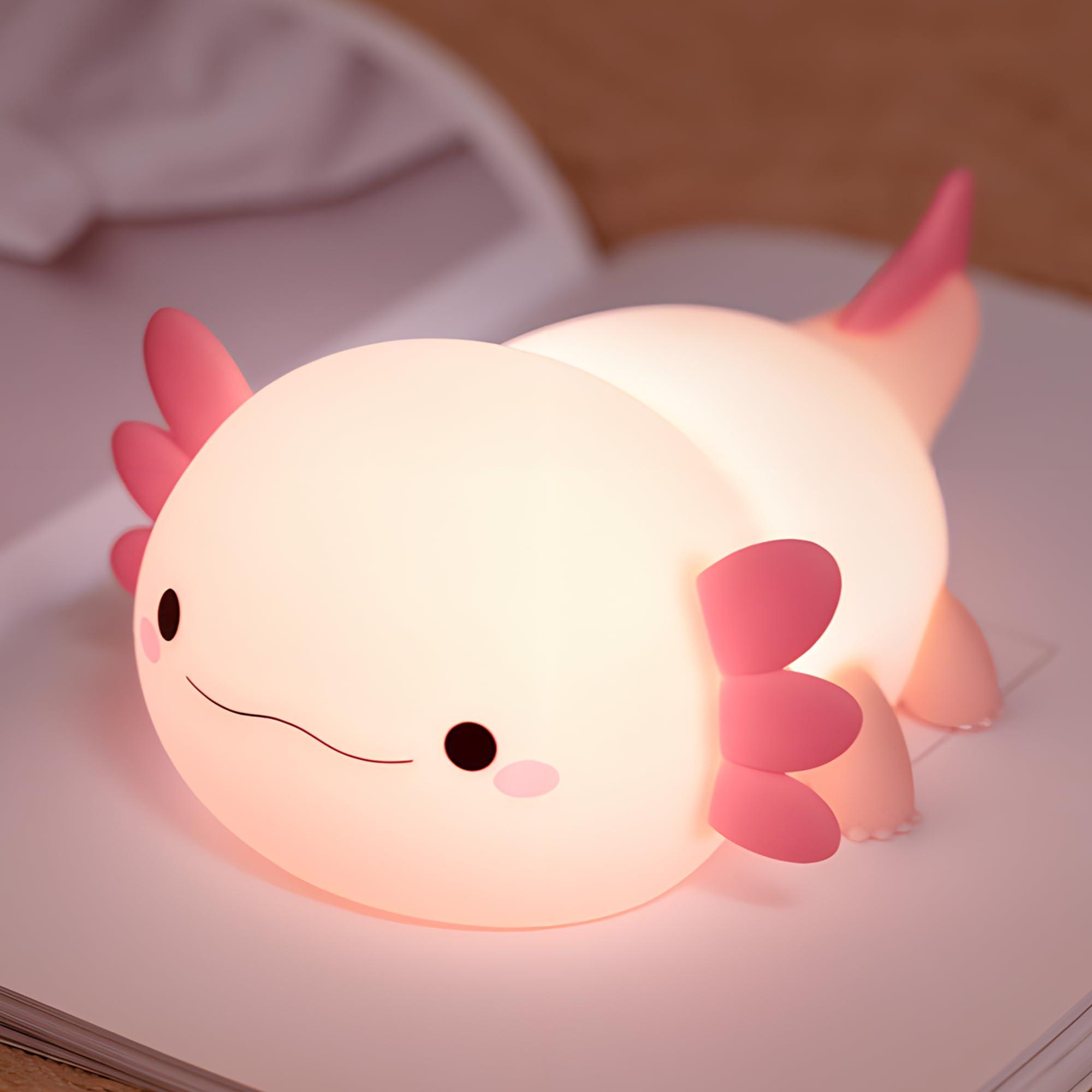 

Axolotl Night Light, Cute Gift for Girls, Bedside Lamp, Silicone Night Light, Rechargeable, Dimmable, Birthday Gift for Boys/Girls, 8