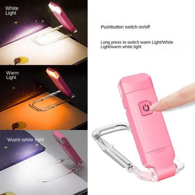Portable LED Clip On Book Light Rechargeable Adjustable Reading Light 3 Color Light Eye Protection Clip Desk Light School