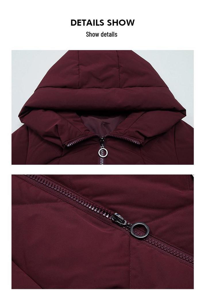 Cappotto Piumino Lunghezza Media con Cappuccio per Maternità da Donna - Stile Inverno 2025, Giacca Outerwear Vestibilità Larga