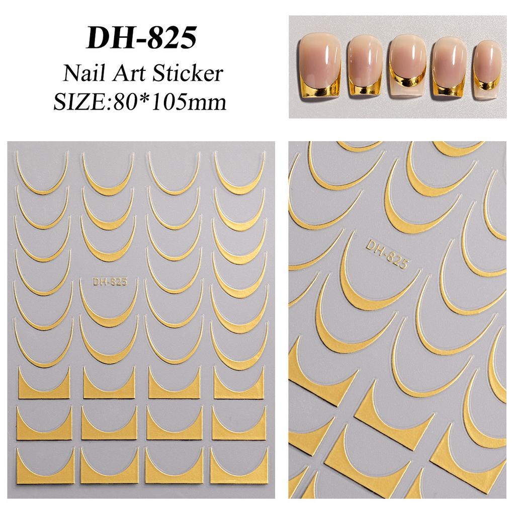Metall Spiegel Nagel Aufkleber Gold Silber Nail Art Aufkleber bunte Slider Maniküre Dekor Nagel DIY