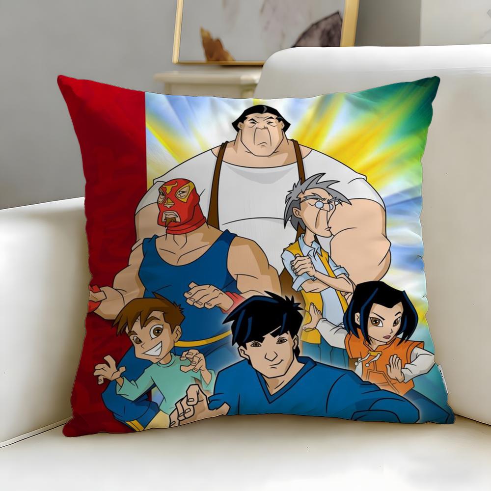 

animated series Jackie Chan Adventures Cushion Cover Soft & Easy-Wash Pillow Case – Versatile for Couch, Bed, Travel and Office 30cmx30cm