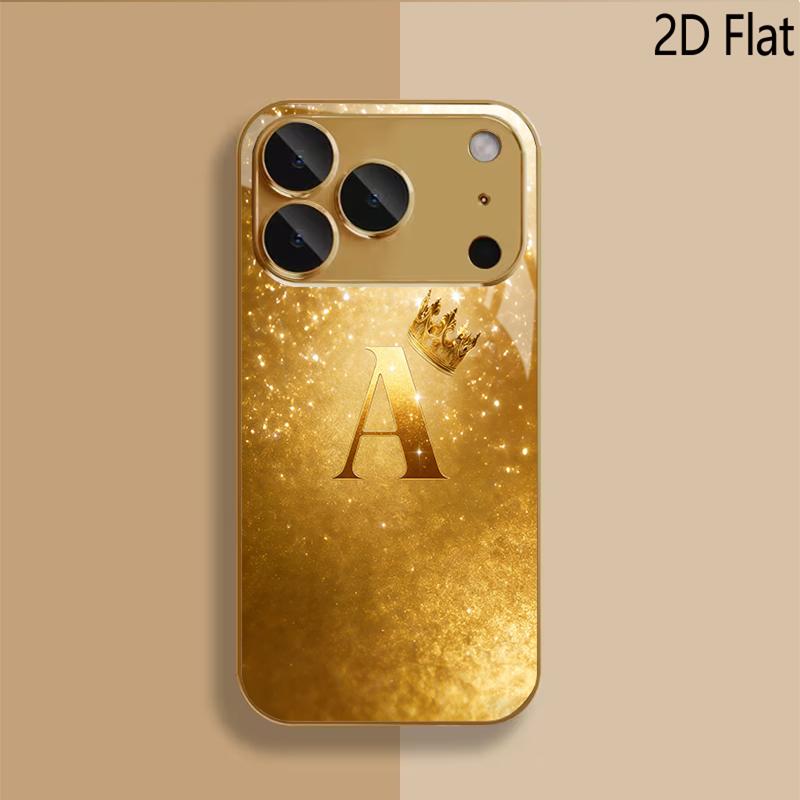 Crown A Patterned Tempered Glass Design for iPhone16 17 ProMax 1514 1312 11ProMax Phone Case Camera Cover Shockproof Hard Back