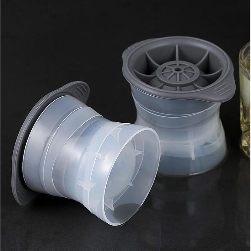Silicone Whiskey Ball Ice Maker Food Grade Silicone Ice Hockey Mold Ice Grid Circular Ice Box Summer Home Bar Kitchen Ice Tools
