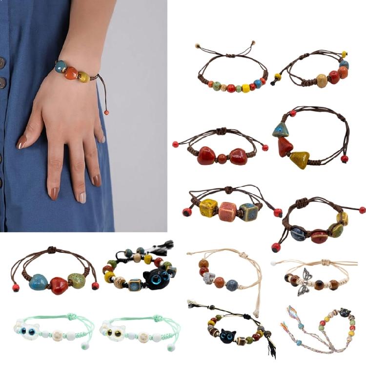 Stylish Handmade Ceramic Beaded Bracelet Craft Supplies for Trendy Outfits Enhancement Suitable for Everyone Use