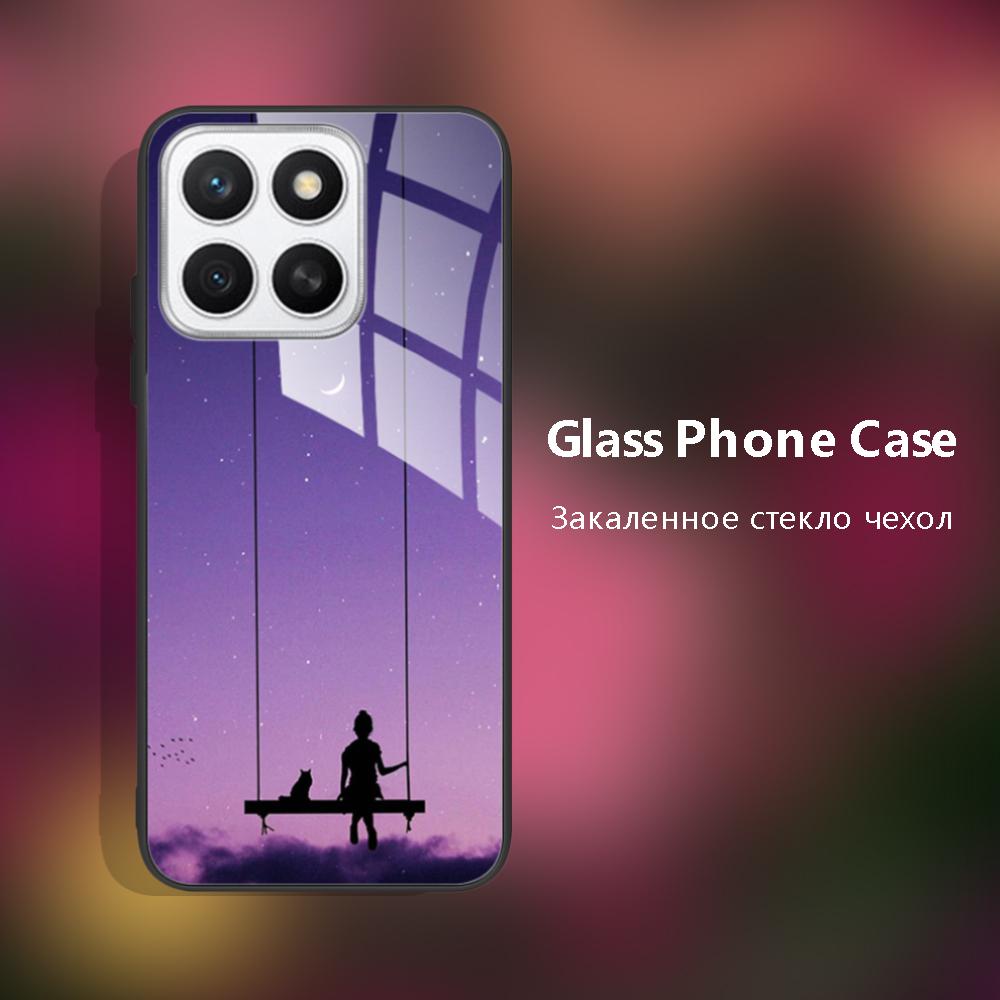 For Honor X8c Case Cover Tempered Glass Case Hard Coque Bumper Case For Honor X8C HonorX8c X 8 C Fundas Protect Cartoon Cover