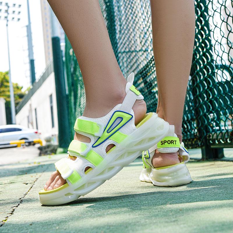 2024 Fashion Yellow Sandals For Men Summer Non-slip Men's Sports Sandals Hook Loop Platform Beach Slippers Men sandalias hombre