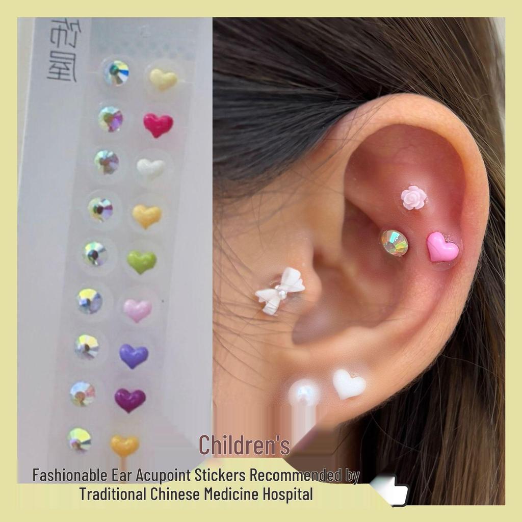 Heart-shaped Crystal Ear Acupoint Stud Stickers: Stimulate Acupoints, Sleep-Friendly, No Need To Remove