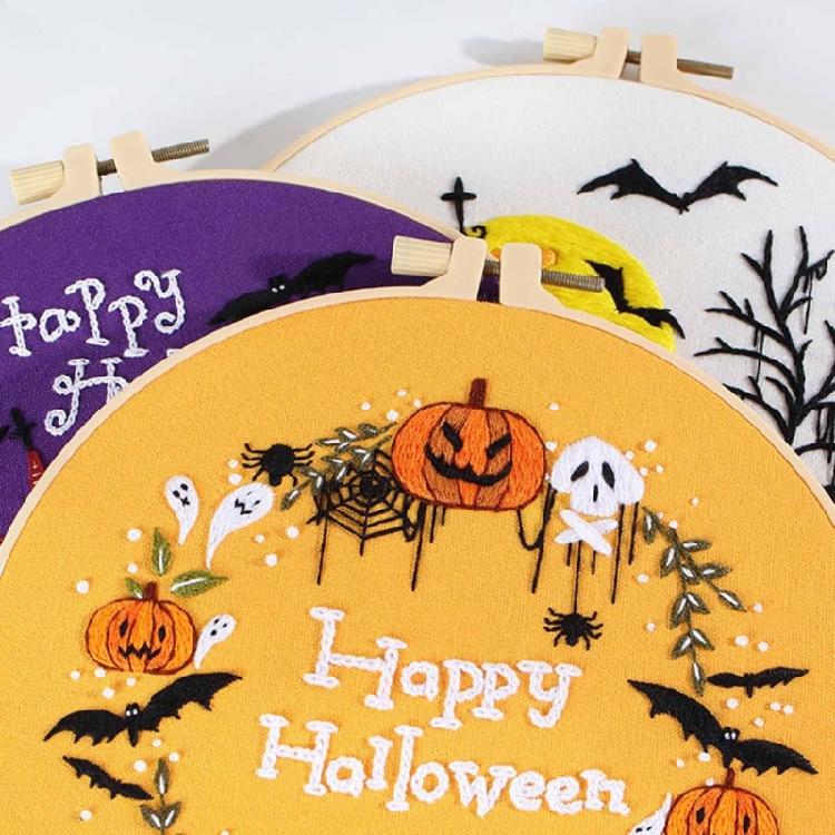 Embroidery Stitches Practice Embroidery Kits for Beginner with Halloween Pattern