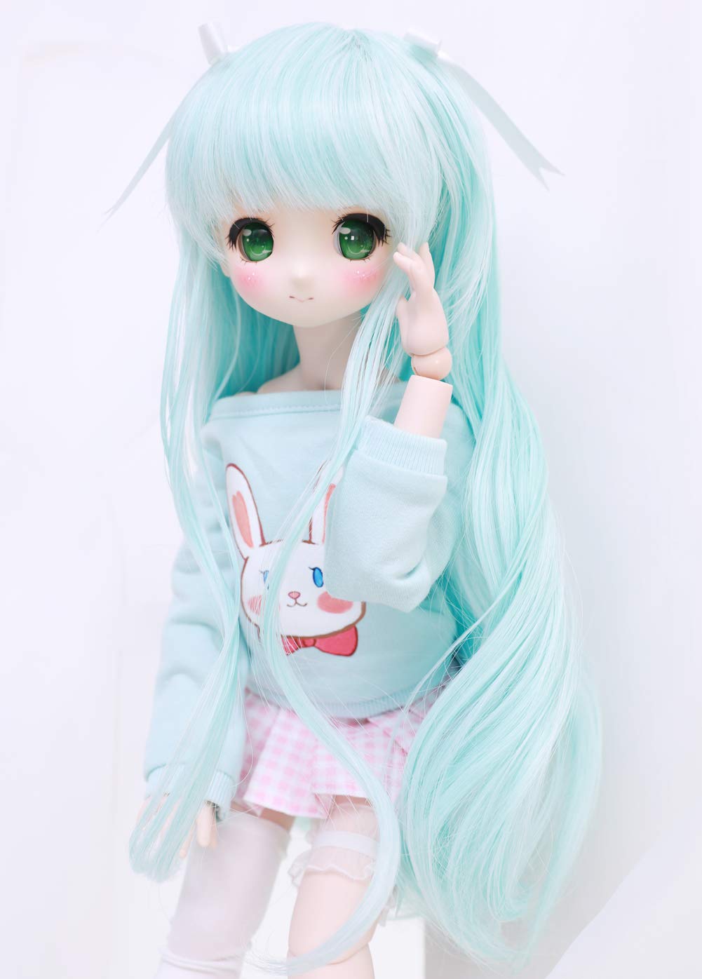 

Linfairy Размер Куклы BJD Волнистый Парик 1/3 Парик, (Светло-синий) светло-синий