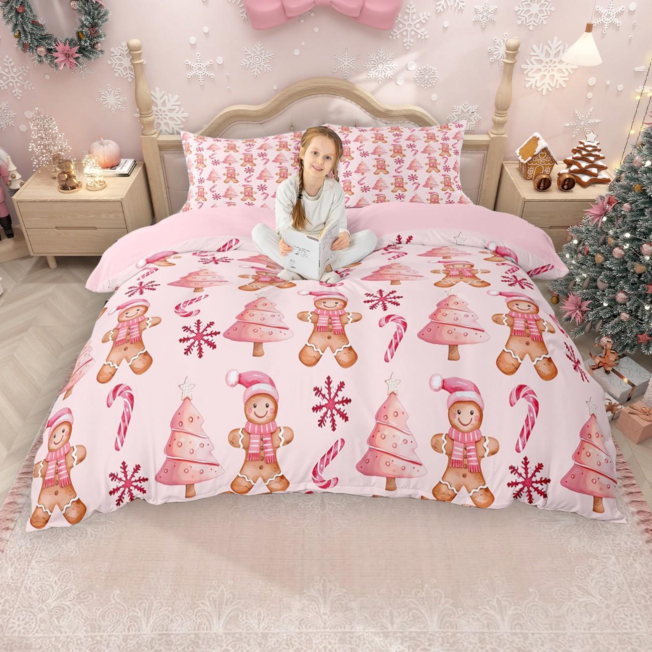 

Постельное белье Homewish Рождественский пряничный человечек для детей, Merry Xmas набор постельного белья, Подарки на Новый год комплект пододеяльника DE XS 100x135cm 2pcs&set