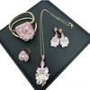Shell Powder Embossed Jewelry Set with Baroque Pearls Exquisite Four-piece Set