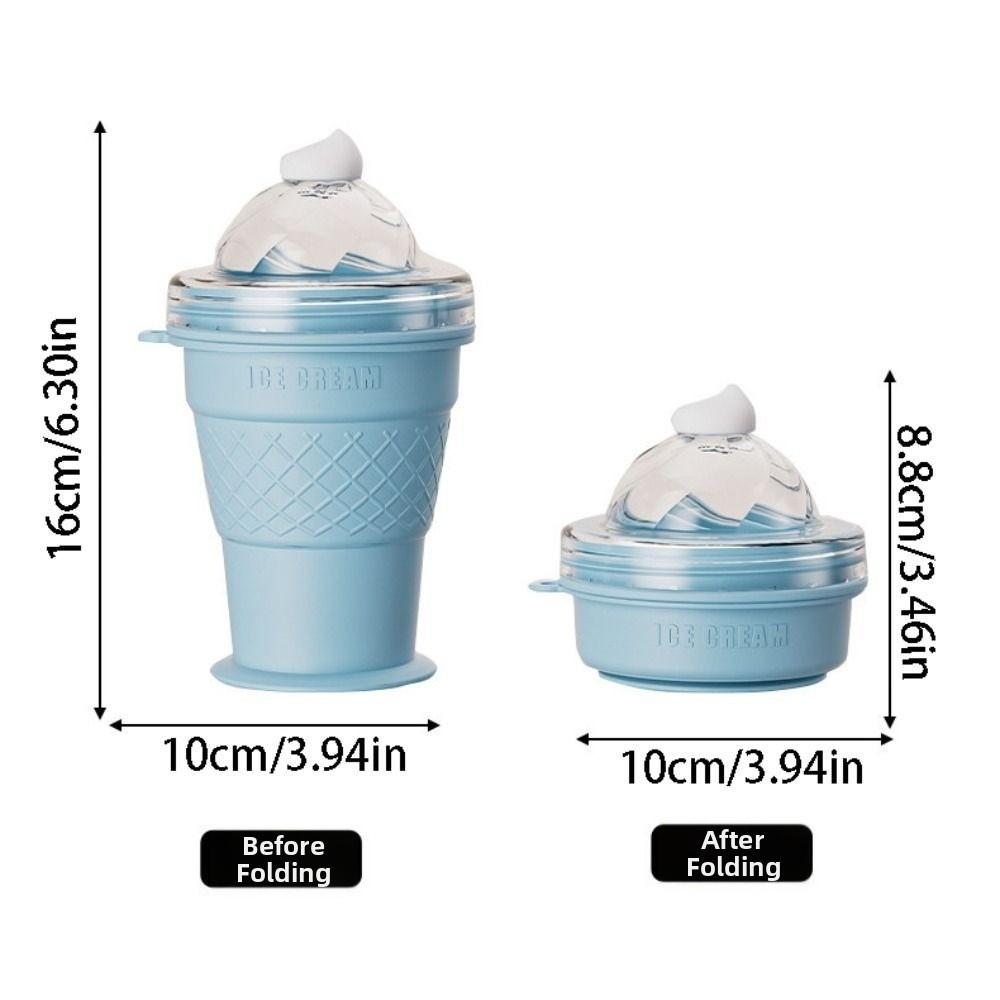 Ice Cream Design Foldable Ice Ball Cup Leak-Proof Ice Cube Water Bottle  Office