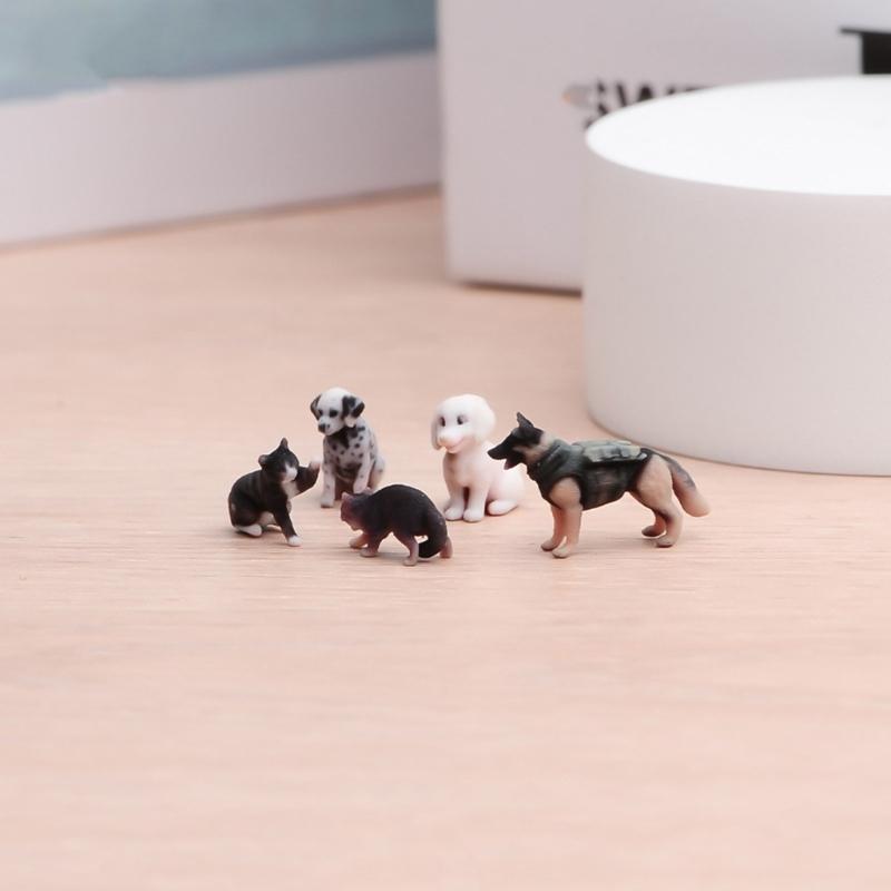 1/64 Scale Resin Pet Statue 3D Print Dog/Cats Shape Figurine Handmade Miniature Model Ideal For Home Display