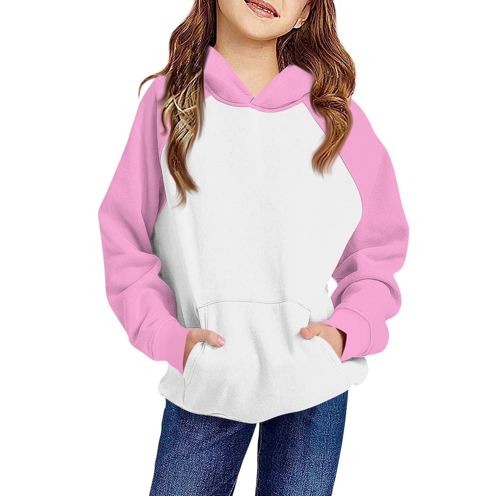 

Детская толстовка с капюшоном для мальчиков и девочек, однотонная, с длинными рукавами и карманом 130