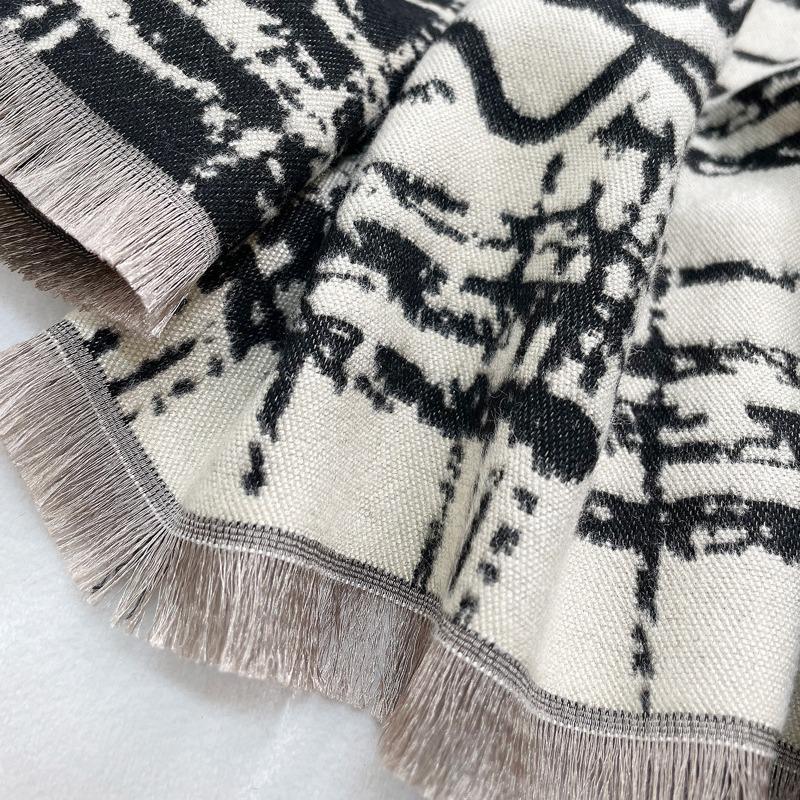 Autumn and winter imitation cashmere camellia scarf temperament versatile thickened warm outer shawl fashion scarf