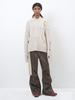 PARTIMENTO WOMEN 2Way Belted Layered Parachute Pants_Brown