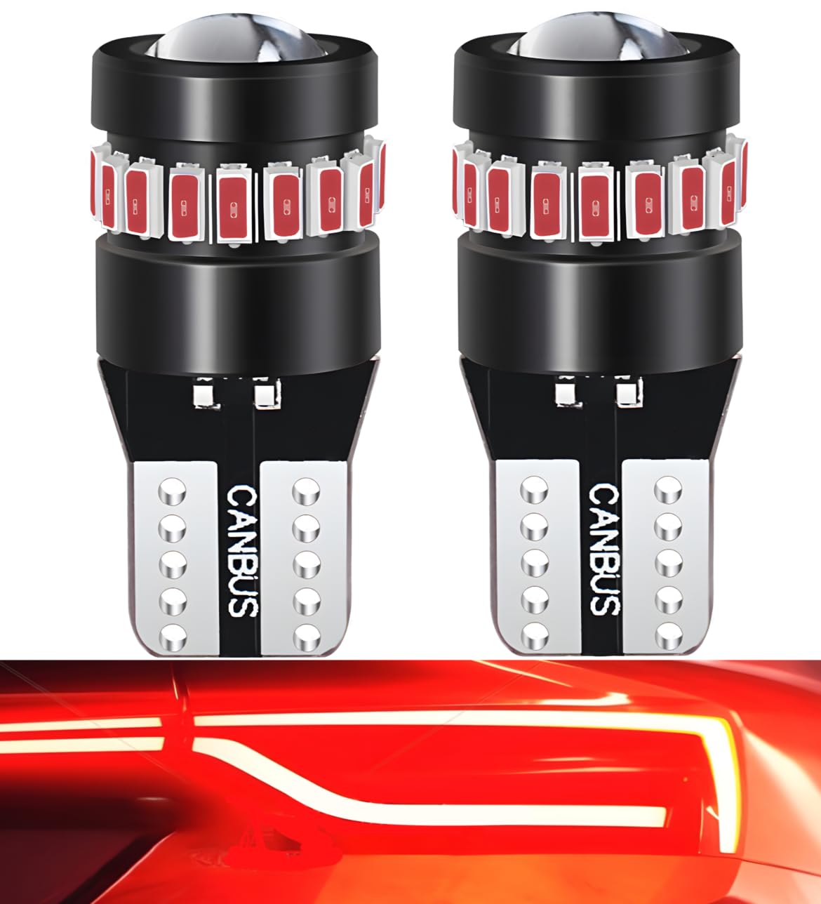 JUNSKY T10 LED Tail Lamp Position Lamp Room Lamp License 28mm x 12mm красный