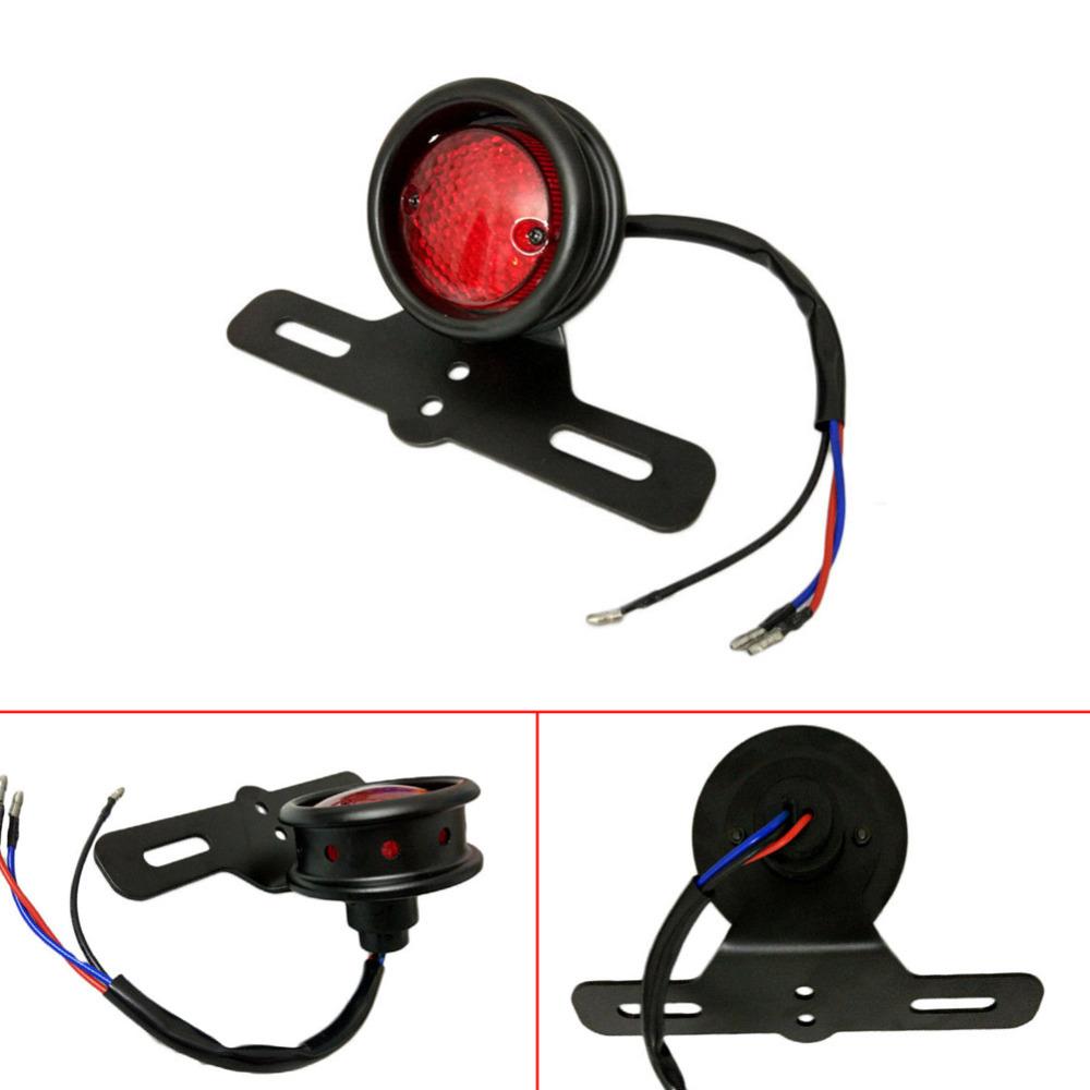 

Задний фонарь для мотоцикла, лицензия, круглая сборка, подходит для Harleys Choppers, Custom Bobber Cafe Racer 883