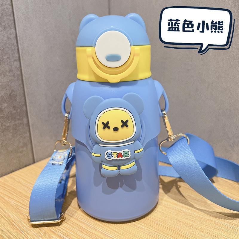 Thermos cup children student water bottle portable toddler straw water cup gift cup 500ml