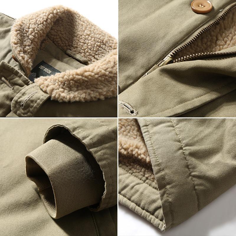 Winter N1 Deck Jacket Padded Jacket Padded Jacket Medium Thickened Fleece Tooling Jacket Retro Lamb Fleece Jacket Men