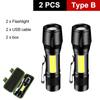 Outdoor Mini Portable T6 Flashlight USB Charging Small Flashlight Outdoor LED Camping Light Work Light with COB Side Lights