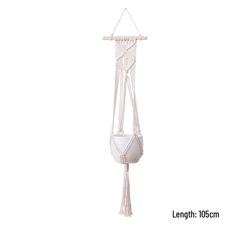 Плетеное вручную макраме подвесное кашпо для растений