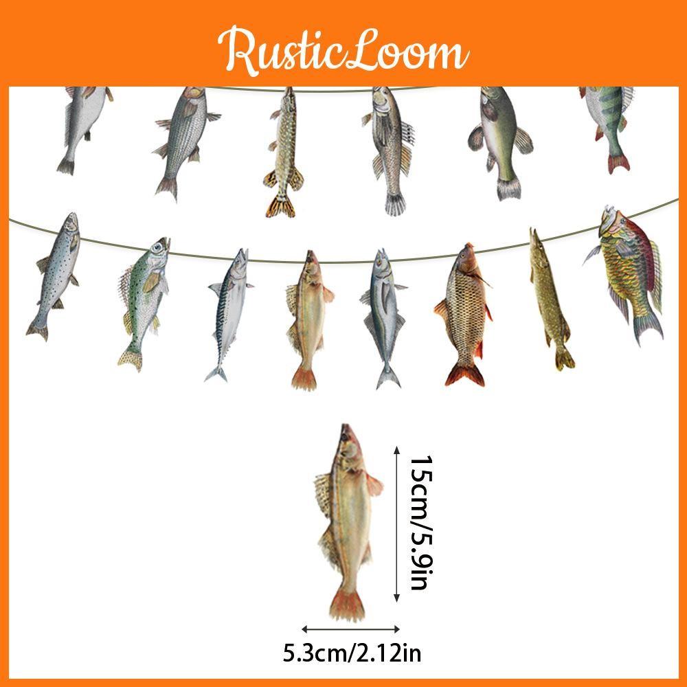 Fishes Creative Pattern Paper Banner Fishing Party Scene Props Decoration