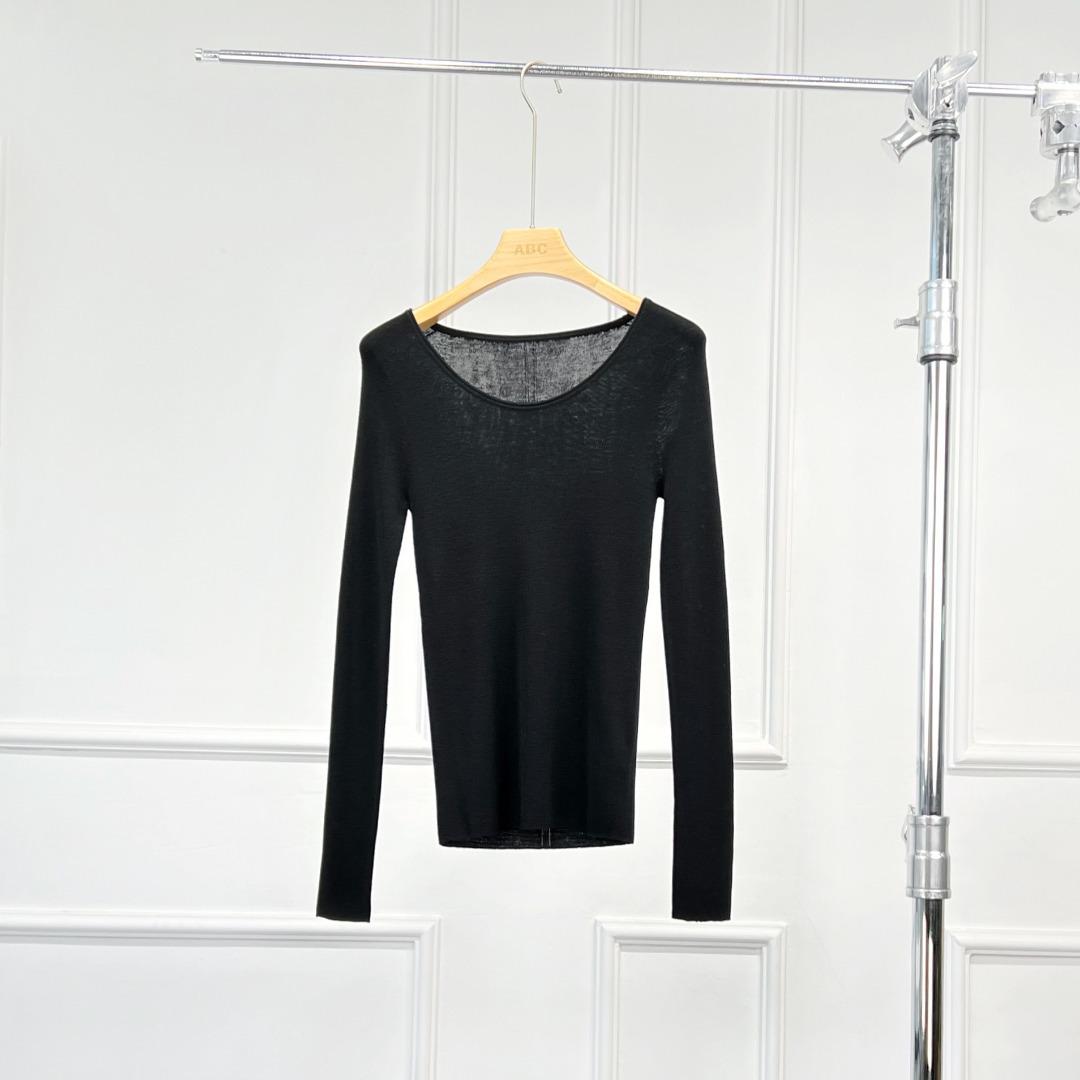 

Топ женский вязаный с длинным рукавом UpperClass из бесшовной шерсти 18 калибра с U-образным вырезом Large