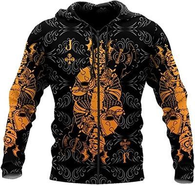 Skull Men's 3d Hoodies Animal Vintage Zipper Hoodie For Men Fashion Oversized Sweatshirt Long Sleeve Casual Men ‘S Clothing Tops