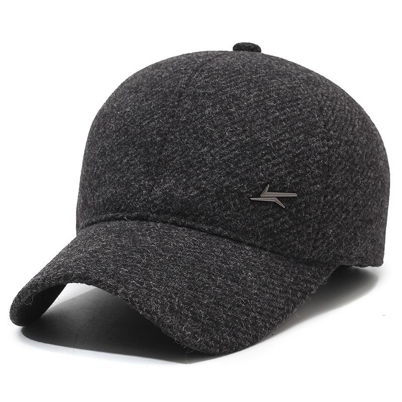 New Middle-Aged And Elderly Men'S Cap, Winter Woolen Thickened Thermal Cotton Hat, Outdoor Windproof Ear Protection, Baseball Cap