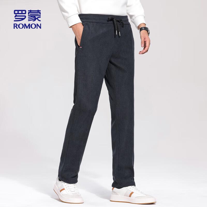 ROMON Men's 502H Thick Corduroy Straight-Fit Casual Pants
