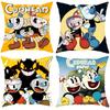 Housse de coussin Cartoon C-Cuphead Housse de coussin réversible confortable Idéale pour la voiture, le canapé, la chambre à coucher et plus encore