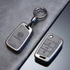 Custodia Portachiavi Remoto in Lega e Pelle per Auto Guscio Portatarga per VW Volkswagen Golf 7 MK7 Tiguan MK2 T-roc T-cross Accessori Auto