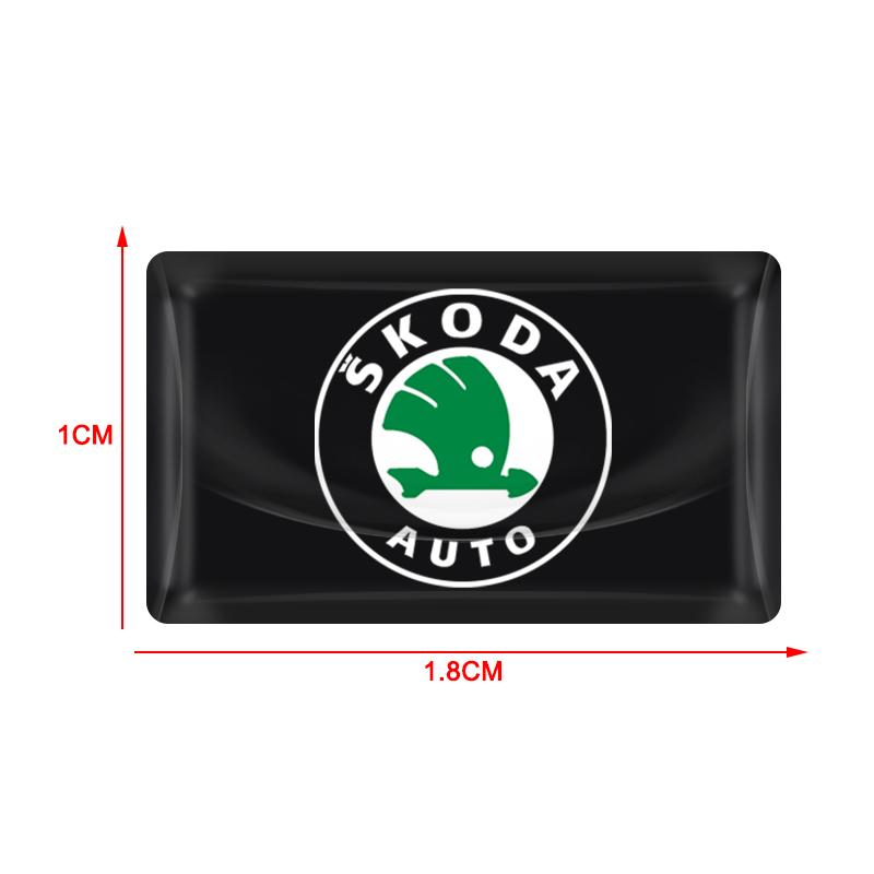 2/5/10 Stück Kohlefaser Lenkrad Auto Logo Emblem 3D Aufkleber Für Skoda Octavia Superb Rapid Kodiaq Karoq Fabia Kamiq Roomster Citigo