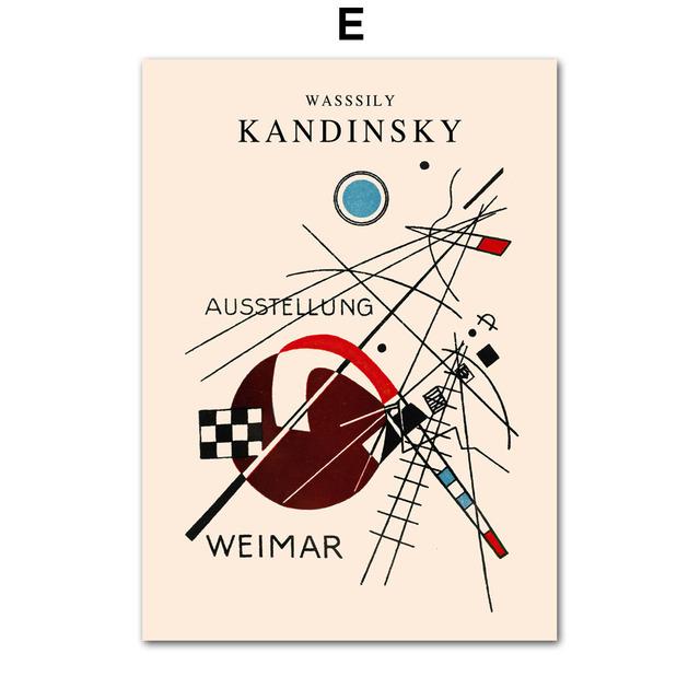Geometry Lines Cat Works Posters and Prints Vintage Kandinsky Abstract Wall Art Picture Canvas Painting Living Room Home Decor