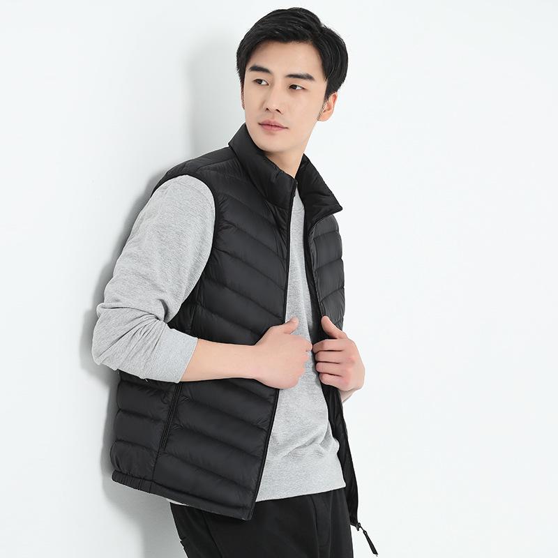 Men's Stand Collar Lightweight Down Jacket with Hood - Autumn/Winter 2025 Collection