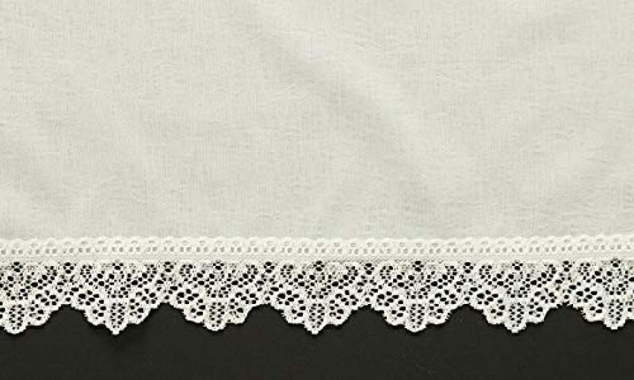 Cafe curtain with hem UV hard to see at fluffy and lightweight 4112 Pixie 142cm wide x 80m 1 panel trim, 93.5% protection, night, lace, White, long,