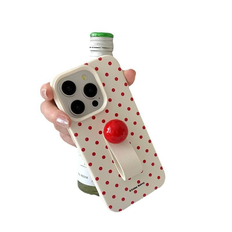 Korean Style Ins Trend Small Ball Ring Buckle for IPhone17 Mobile Phone Case White 16 for Apple 14/13