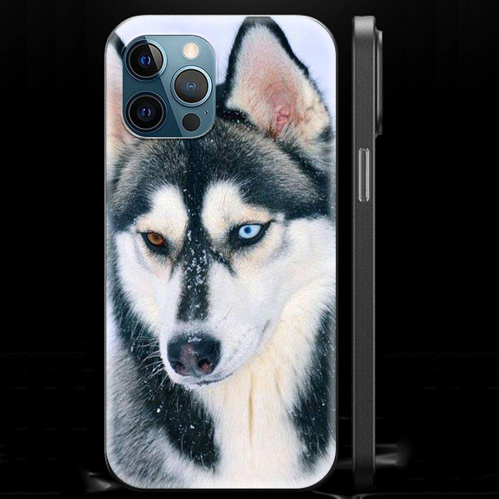 Alaskan Husky Dog Cute Puppy Luxury Phone Case For iPhone 13 15 14 12 11 Pro MAX XR X SE XS 7 8 Plus Silicone Black Matte Cover