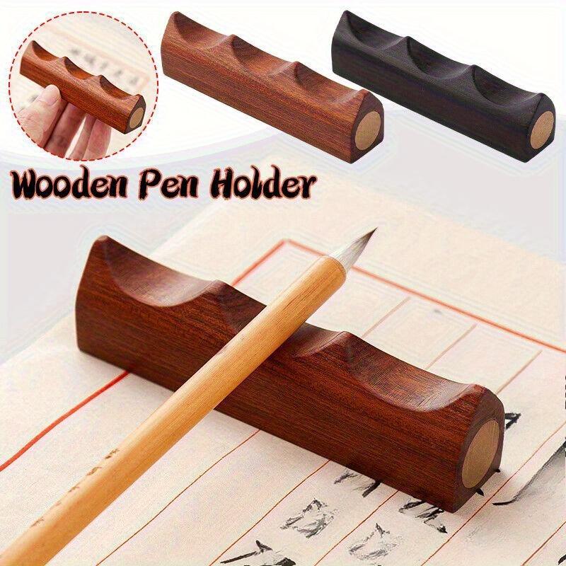 Wooden Brush Pen Holder Chinese Brush Pen Rest Stand Painting Calligraphy Pens Holder School Stationery Supplies New