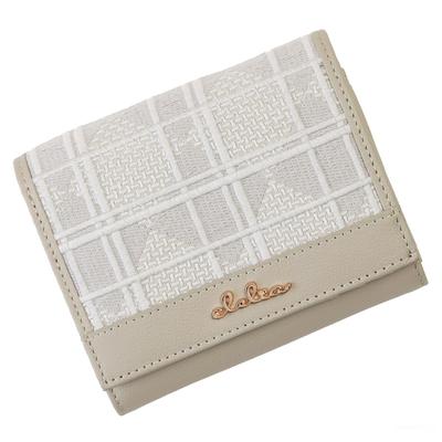 Bifold Embroidery Genuine Leather Compact Large Capacity Bifold Wallet Colorer Series [Cleria] Women's [CL-21527] (Nuage Gray)