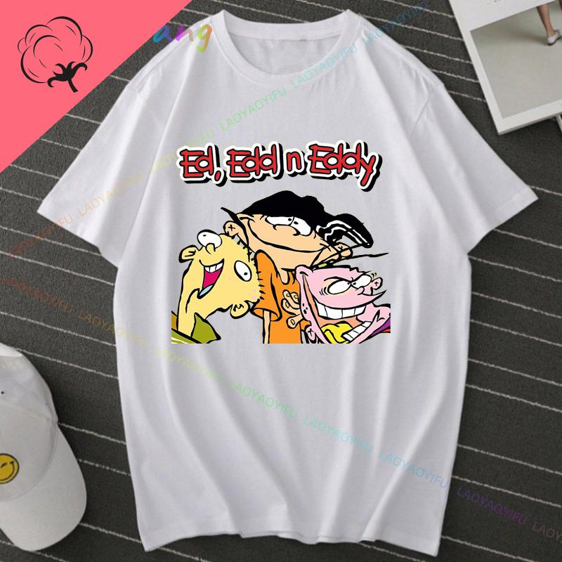 Ed Edd N Eddy Man Woman TShirt Cartoon Network TV Show Hip Hop Mens Tee Shirts Funny Tee Mens Tee Cotton Shirts