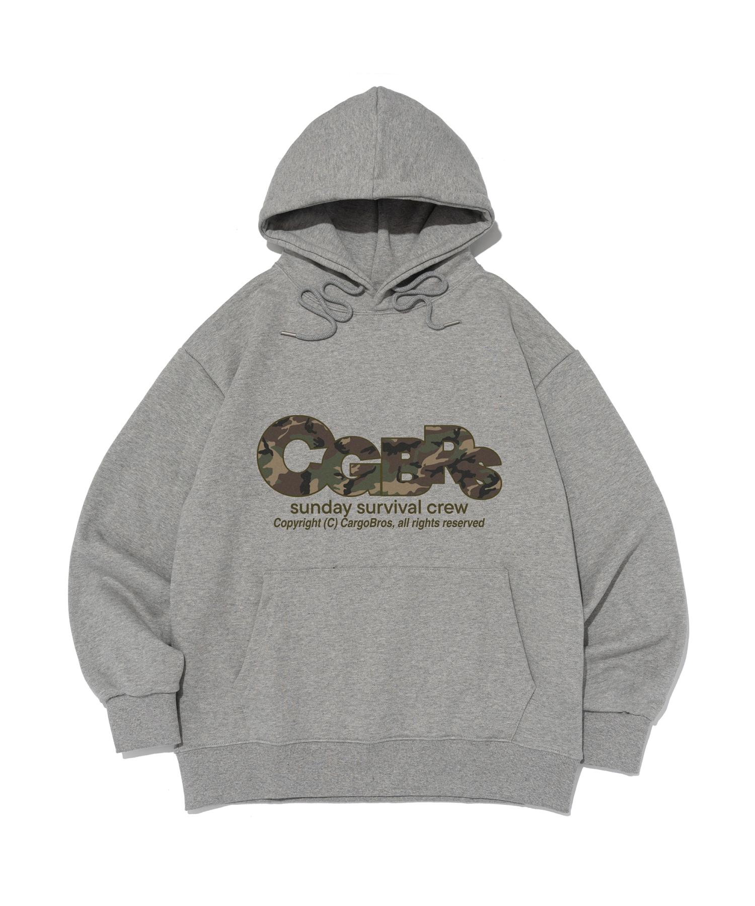Cargo Bros For Woman Camo Pattern Logo Hoodie (Gray) S