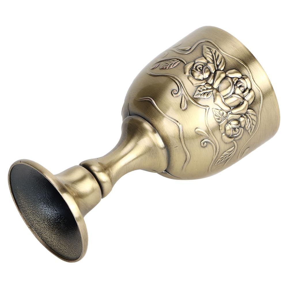 Metal Vintage Wine Cup Flower Embossed Communion Cups Goblets & Chalices Wine Goblet Church Use