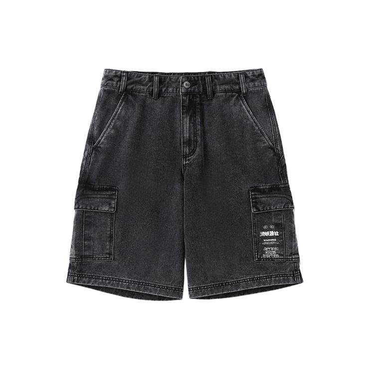 Li Ning X Disney Denim Shorts Men s Black Moderate AJSR007-2 XXL