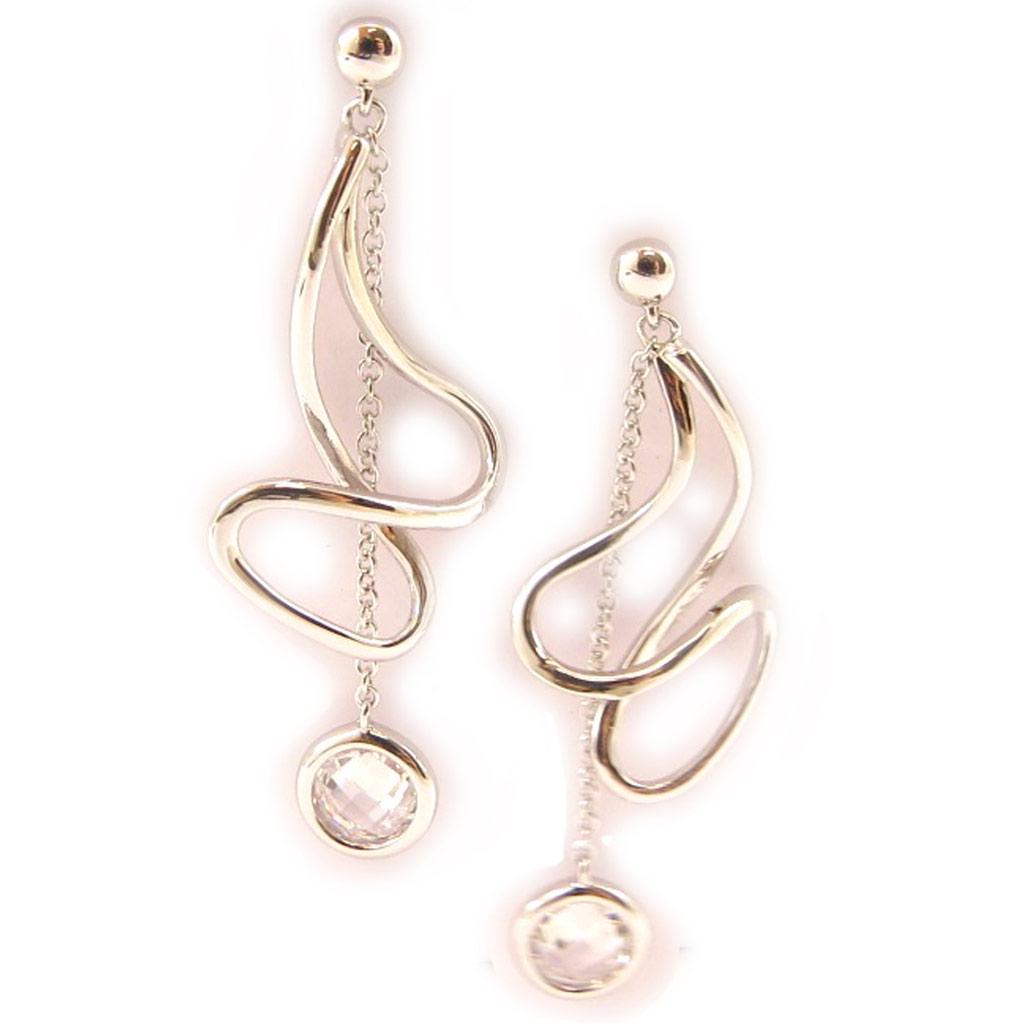 Les Trésors De Lily [L4666] - Silver 'Goddess' Earrings, Silver-white (rhodium-plated) - 45x15 Mm