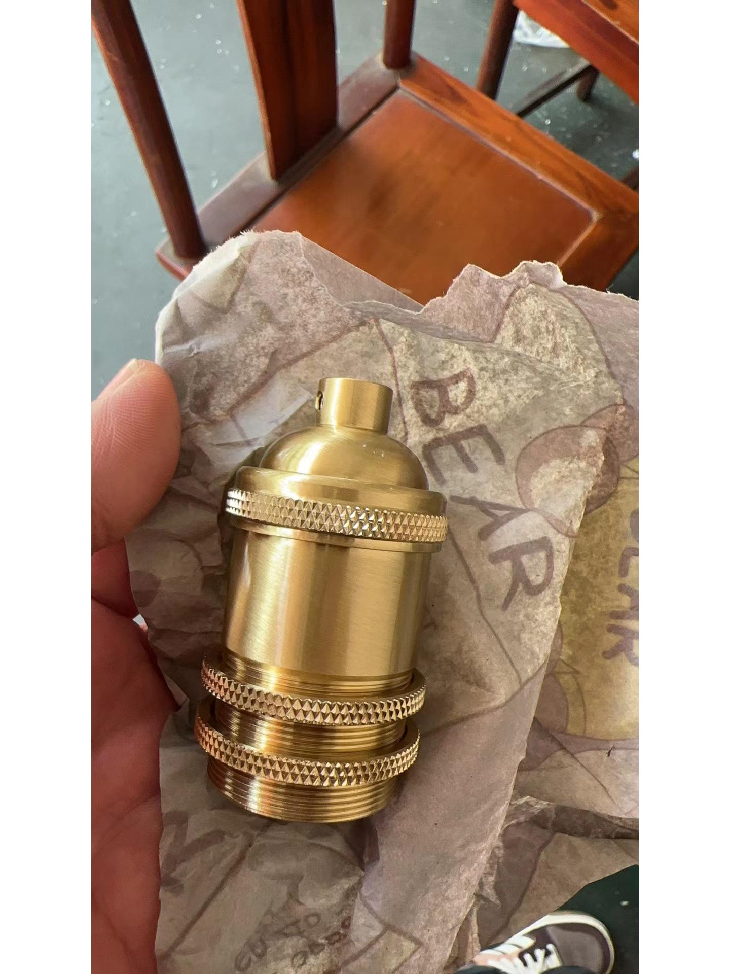 

Vintage E26/E27 Copper Lamp Holder with Rotary Switch - DIY Pendant Light Fixture Accessory