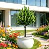 Fake Plants Outdoor Artificial Shrubs Plastic Greenery Leaves Bushes with Ground Stake for Patio Lawn Home Garden Office Decor