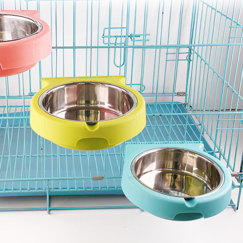 Dog Crate Bowls Detachable Stainless Steel Hanging Bunny Feeder for Kennel Cage