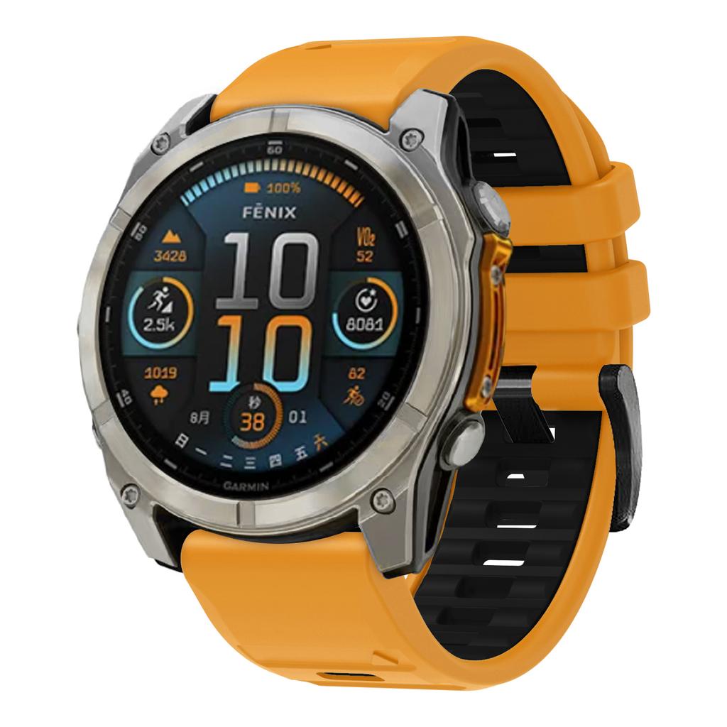 Řemínek k hodinkám Tactix 8 pro Garmin Fenix 8 47mm 51mm 7 7X 6 Pro 5 5X/Epix Pro/Descent G1 G2 QuickFit 22/26mm Silikonový náramek